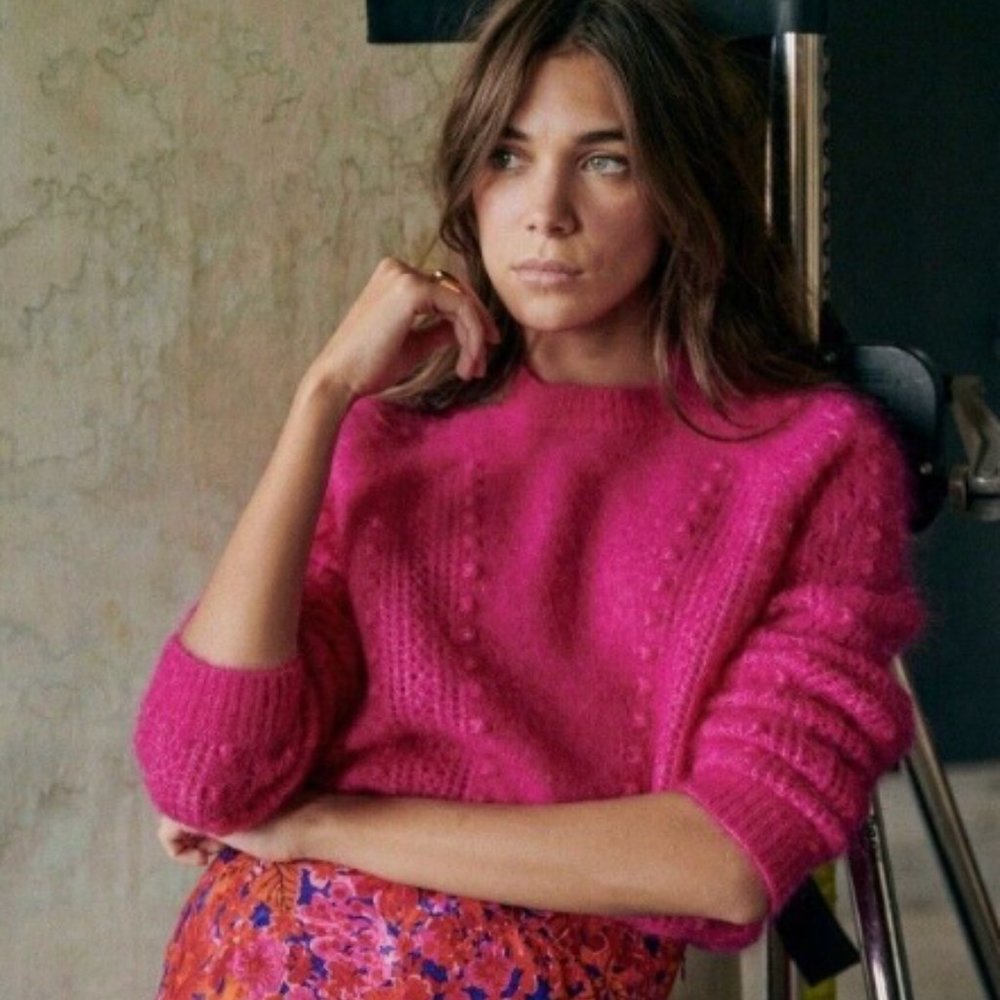 Like New Sézane Come Jumper Fushia Pink  (Size XS)
